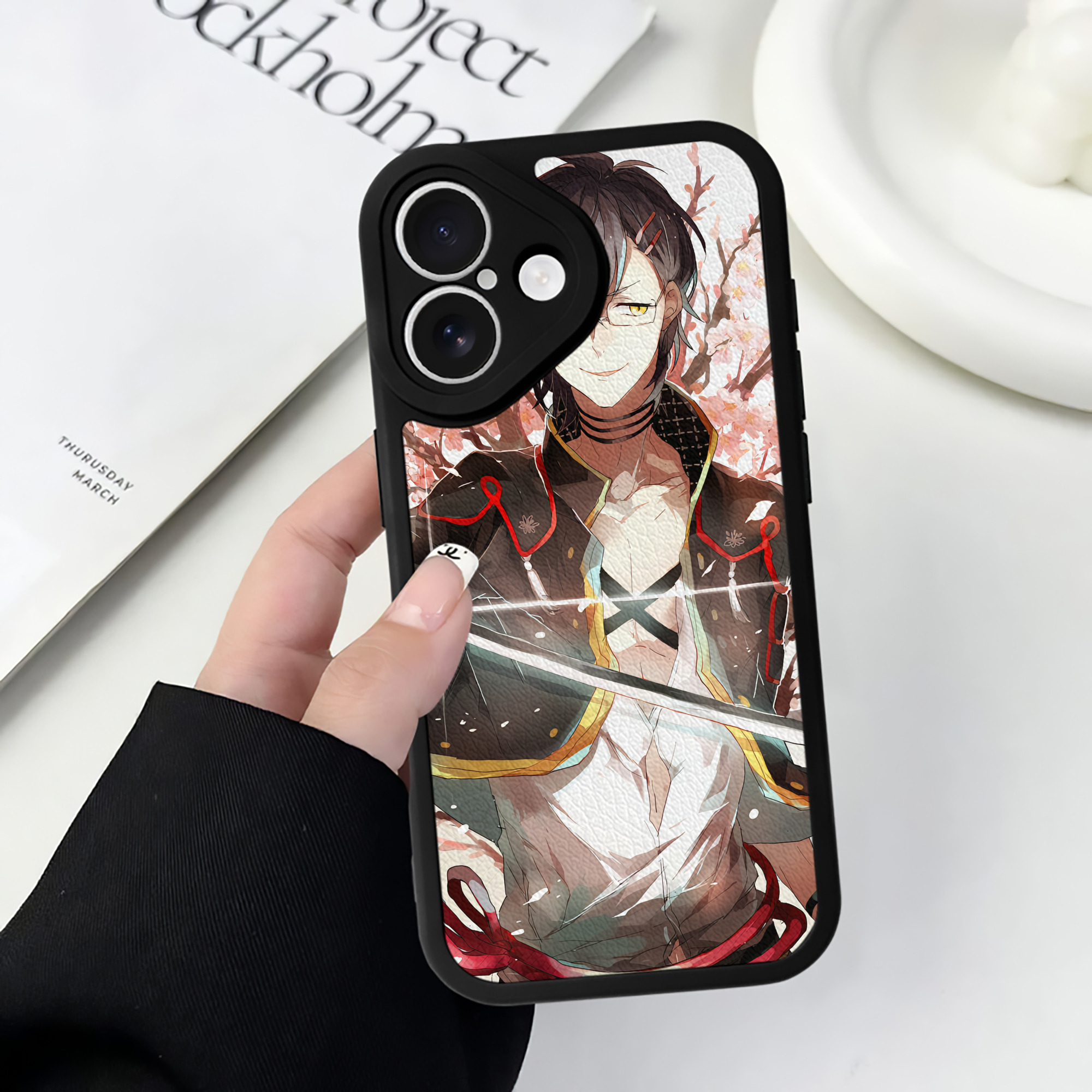 （画像用） 刀剣乱舞 Touken Ranbu 【iPhone 16シリーズ対応】シリコンスマホケース（レザー調） 材質：シリコン